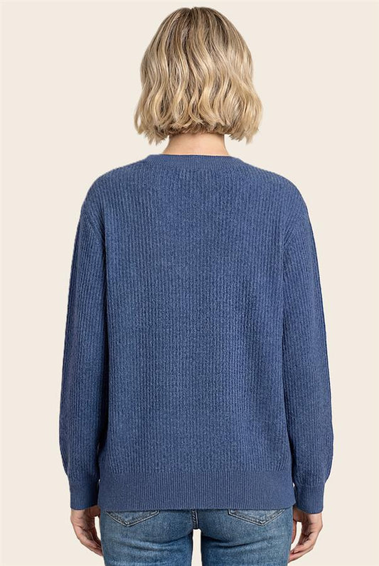 Soft Textured Balloon Sleeve Sweater